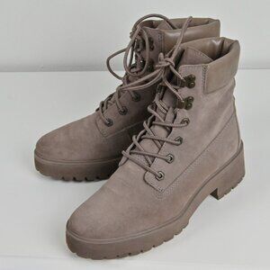 Timberland Carnaby Cool 6" Suede Taupe Platform Combat Boots in US 9 UK 7 A1SKB